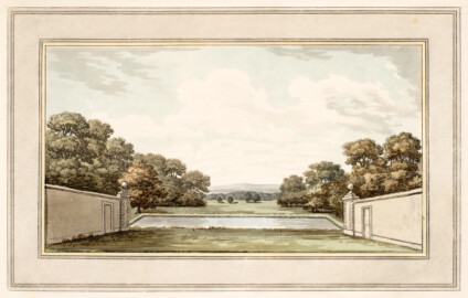 Schloss und Schlossgarten Schwetzingen - "XV. View from the house at Lathom ; showing the effect of removing a pond, which is so near the eye, that its glare prevents the lawn from being seen beyond it." aus "Humphry Repton - Sketches and hints on landscape gardening - 1794" (Bildnachweis: University of Wisconsin, https://digital.library.wisc.edu/1711.dl/GRI3MYTLTX2GJ86, gemeinfrei) Schloss und Schlossgarten Schwetzingen - "XV. View from the house at Lathom ; showing the effect of removing a pond, which is so near the eye, that its glare prevents the lawn from being seen beyond it." aus "Humphry Repton - Sketches and hints on landscape gardening - 1794" (Bildnachweis: University of Wisconsin, https://digital.library.wisc.edu/1711.dl/GRI3MYTLTX2GJ86, gemeinfrei)