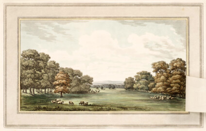 Schloss und Schlossgarten Schwetzingen - "XV. View from the house at Lathom ; showing the effect of removing a pond, which is so near the eye, that its glare prevents the lawn from being seen beyond it." aus "Humphry Repton - Sketches and hints on landscape gardening - 1794" (Bildnachweis: University of Wisconsin, https://digital.library.wisc.edu/1711.dl/GRI3MYTLTX2GJ86, gemeinfrei) Schloss und Schlossgarten Schwetzingen - "XV. View from the house at Lathom ; showing the effect of removing a pond, which is so near the eye, that its glare prevents the lawn from being seen beyond it." aus "Humphry Repton - Sketches and hints on landscape gardening - 1794" (Bildnachweis: University of Wisconsin, https://digital.library.wisc.edu/1711.dl/GRI3MYTLTX2GJ86, gemeinfrei)