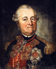 Schloss und Schlossgarten Schwetzingen - Porträt Kurfürst Carl Theodor von der Pfalz und von Bayern (1724–1799); an der linken Brustseite der Stern des Hubertusordens sowie der Bruststern des Georgordens (Maler: Werkstatt von Anton Hickel (1745–1798); Kopie eines Porträts von Hickel von 1780; Herkunft des Originals: Reiss-Engelhorn-Museen Mannheim; Bildnachweis; Wikimedia Commons, https://commons.wikimedia.org/wiki/File:Anton_Hickel_(workshop)_Karl_Theodor.jpg, gemeinfrei) Schloss und Schlossgarten Schwetzingen - Porträt Kurfürst Carl Theodor von der Pfalz und von Bayern (1724–1799); an der linken Brustseite der Stern des Hubertusordens sowie der Bruststern des Georgordens (Maler: Werkstatt von Anton Hickel (1745–1798); Kopie eines Porträts von Hickel von 1780; Herkunft des Originals: Reiss-Engelhorn-Museen Mannheim; Bildnachweis; Wikimedia Commons, https://commons.wikimedia.org/wiki/File:Anton_Hickel_(workshop)_Karl_Theodor.jpg, gemeinfrei)