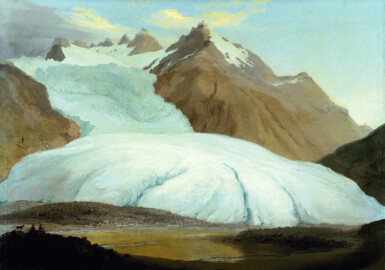 Schloss und Schlossgarten Schwetzingen - Der Rhonegletscher von der Talsohle bei Gletsch (Maler: Caspar Wolf (1735-1783); Datierung: 1778; Art: Öl auf Leinwand; Herkunft: Aargauer Kunsthaus, Sammlung Online, Inv.-Nr. 184, http://sammlung-online.aargauerkunsthaus.ch/eMP/eMuseumPlus?service=ExternalInterface&module=collection&objectId=179114&viewType=detailView; Bildnachweis: Wikimedia Commons, https://commons.wikimedia.org/wiki/File:Caspar_Wolf_-_Rhonegletscher_von_der_Talsohle_bei_Gletsch_gesehen_(1778).jpg, gemeinfrei)