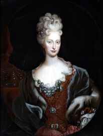 Schloss und Schlossgarten Schwetzingen - Bildnis der Maria Anna Josepha von Österreich (1654-1689), Erzherzogin von Österreich, erste Gemahlin des Kurfürsten Johann Wilhelm (1658-1716) (Maler: unbekannt; Datierung: um 1678; Herkunft: Stadtmuseum Düsseldorf; Bildnachweis: Wikimedia Commons, https://commons.wikimedia.org/wiki/File:Anonym_Erzherzogin_Maria_Anna_Josepha.jpg, gemeinfrei)