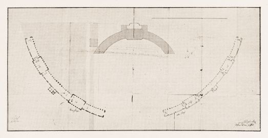 Schloss und Schlossgarten Schwetzingen - L. Schreiber und J.A. Hoffer, Grundriss der alten Orangerie und der Zirkelhäuser, um 1753 - GLA Karlsruhe (Bildnachweis: Die Kunstdenkmäler des Amtsbezirks Mannheim – Stadt Schwetzingen – 1933) Schloss und Schlossgarten Schwetzingen - L. Schreiber und J.A. Hoffer, Grundriss der alten Orangerie und der Zirkelhäuser, um 1753 - GLA Karlsruhe (Bildnachweis: Die Kunstdenkmäler des Amtsbezirks Mannheim – Stadt Schwetzingen – 1933)