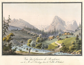 Schloss und Schlossgarten Schwetzingen - Vûe des Glaciers de Roselouvi, sur le Mont Scheidegg, dans la Vallée d‘Oberhasle (Aus dem Album: Jakob Samuel Weibel, Balthasar Anton Dunker: Vierzehn Aussichten im Oberlande jenseits Thun gewählt - Mit ihren kurzen historisch-topographischen Beschreibungen / Quatorze vues choisies au dela de Thoune - Avec des descriptions historiques et topographiques, 1793 bis ca. 1796 (Herkunft: HelveticArchives, Sammlung Gugelmann, Signatur GS-GUGE-202-60, https://www.helveticarchives.ch/detail.aspx?ID=481244; Bildnachweis: Wikimedia Commons, https://commons.wikimedia.org/wiki/File:CH-NB_-_V%C3%BBe_des_Glaciers_de_Rosenlouvi%2C_sur_le_Mont_Scheidegg%2C_dans_la_Vall%C3%A9e_d'Oberhasle_-_Collection_Gugelmann_-_GS-GUGE-202-60.tif, gemeinfrei)