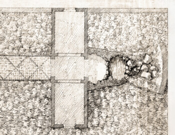 Schloss und Schlossgarten Schwetzingen - Garten - Perspektiv / Ende der Welt - Plan des Perspektivs - Ausschnitt aus dem Badhausplan von Nicolas de Pigage, Federzeichnung, 45,6 x 186,0 Zentimeter (Bildnachweis: Inv.-Nr. SZ-01-05-5 © Bayerische Schlösserverwaltung, Plansammlung der Gärtenabteilung; mit freundlicher Genehmigung der Bayerischen Schlösserverwaltung) Schloss und Schlossgarten Schwetzingen - Garten - Perspektiv / Ende der Welt - Plan des Perspektivs - Ausschnitt aus dem Badhausplan von Nicolas de Pigage, Federzeichnung, 45,6 x 186,0 Zentimeter (Bildnachweis: Inv.-Nr. SZ-01-05-5 © Bayerische Schlösserverwaltung, Plansammlung der Gärtenabteilung; mit freundlicher Genehmigung der Bayerischen Schlösserverwaltung)