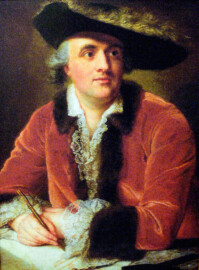 Schloss und Schlossgarten Schwetzingen - Porträt des französischen Hofarchitekten Nicolas de Pigage (1723-1796) (Malerin: Anna Dorothea Therbusch (1721–1782); Datierung: 1763; Herkunft: Stadtmuseum Düsseldorf; Bildnachweis: Wikimedia Commons, https://commons.wikimedia.org/wiki/File:Nicolas_de_Pigage._Reader.jpg, Public Domain)