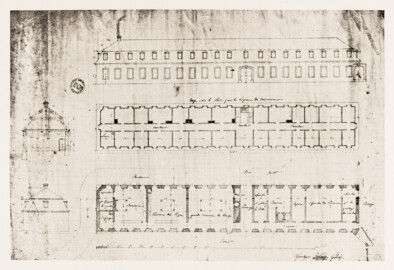Schloss und Schlossgarten Schwetzingen - Pigage, Entwurf für den Küchenbau - GLA Karlsruhe (Bildnachweis: Die Kunstdenkmäler des Amtsbezirks Mannheim – Stadt Schwetzingen – 1933)