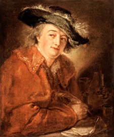 Schloss und Schlossgarten Schwetzingen - Nicolas de Pigage, Hofarchitekt (Lunéville 1723-1796 Schwetzingen) (Malerin: Anna Dorothea Lisiewska-Therbusch (Berlin 1721-1782 Berlin); Datierung: um 1764; Öl auf Leinwand; 68,0 x 56,0 cm; Inv.Nr. G 686; Herkunft: © Kurpfälzisches Museum Heidelberg, Foto: K. Gattner; mit freundlicher Genehmigung des Museums)