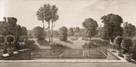 Schloss und Schlossgarten Schwetzingen - Nach Hinwegnahme von einigen zwanzig Linden vor dem Schlosse - Tafel 2 des Buchs "Hermann von Pückler-Muskau: Andeutungen über Landschaftsgärtnerei - Verbunden mit der Beschreibung ihrer praktischen Anwendung in Muskau - 1834" (Bildnachweis: https://doi.org/10.11588/diglit.1669, gemeinfrei) Schloss und Schlossgarten Schwetzingen - Nach Hinwegnahme von einigen zwanzig Linden vor dem Schlosse - Tafel 2 des Buchs "Hermann von Pückler-Muskau: Andeutungen über Landschaftsgärtnerei - Verbunden mit der Beschreibung ihrer praktischen Anwendung in Muskau - 1834" (Bildnachweis: https://doi.org/10.11588/diglit.1669, gemeinfrei)