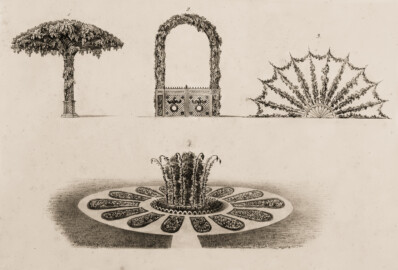 Schloss und Schlossgarten Schwetzingen - Muskauer Park: Gestelle von starkem Eisendraht für die rankenden Pflanzen - Tafel 14 des Buchs "Hermann von Pückler-Muskau: Andeutungen über Landschaftsgärtnerei - Verbunden mit der Beschreibung ihrer praktischen Anwendung in Muskau - 1834" (Bildnachweis: https://doi.org/10.11588/diglit.1669, gemeinfrei) Schloss und Schlossgarten Schwetzingen - Muskauer Park: Gestelle von starkem Eisendraht für die rankenden Pflanzen - Tafel 14 des Buchs "Hermann von Pückler-Muskau: Andeutungen über Landschaftsgärtnerei - Verbunden mit der Beschreibung ihrer praktischen Anwendung in Muskau - 1834" (Bildnachweis: https://doi.org/10.11588/diglit.1669, gemeinfrei)
