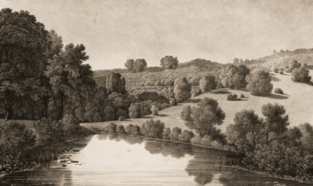 Schloss und Schlossgarten Schwetzingen - Muskauer Park: Prinzenbrücke - Tafel 24 des Buchs "Hermann von Pückler-Muskau: Andeutungen über Landschaftsgärtnerei - Verbunden mit der Beschreibung ihrer praktischen Anwendung in Muskau - 1834" (Bildnachweis: https://doi.org/10.11588/diglit.1669, gemeinfrei) Schloss und Schlossgarten Schwetzingen - Muskauer Park: Prinzenbrücke - Tafel 24 des Buchs "Hermann von Pückler-Muskau: Andeutungen über Landschaftsgärtnerei - Verbunden mit der Beschreibung ihrer praktischen Anwendung in Muskau - 1834" (Bildnachweis: https://doi.org/10.11588/diglit.1669, gemeinfrei)