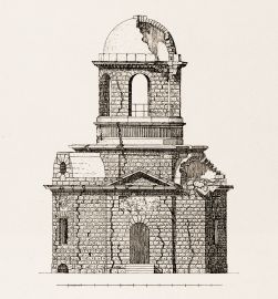 Schloss und Schlossgarten Schwetzingen - Merkurtempel, Aufriss - Zeichnung von Wilhelm Schweitzer, 1930 (Bildnachweis: Die Kunstdenkmäler des Amtsbezirks Mannheim – Stadt Schwetzingen – 1933) Schloss und Schlossgarten Schwetzingen - Merkurtempel, Aufriss - Zeichnung von Wilhelm Schweitzer, 1930 (Bildnachweis: Die Kunstdenkmäler des Amtsbezirks Mannheim – Stadt Schwetzingen – 1933)
