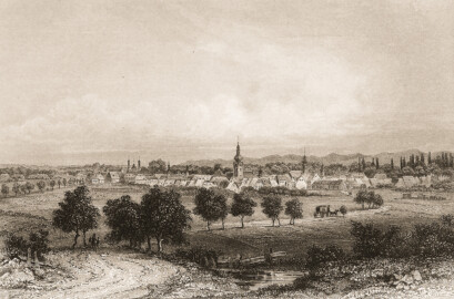 Schloss und Schlossgarten Schwetzingen - Tafel "Schwetzingen" - Auszug aus "Johann Michael Zeyher: Schwetzingen und seine Gartenanlagen - Mit Kupfern und dem Plane des Gartens - Schwetzingen -ca. 1820" - Universitätsbibliothek Heidelberg - https://doi.org/10.11588/diglit.1436#0002 - Public Domain