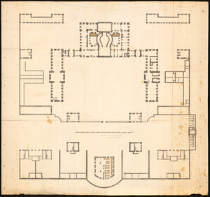 Schloss Bruchsal - Pläne des Schlosses von Bruchsal, ca. 1732-1740 (Bildnachweis: Österreichische Nationalbibliothek, Signatur: "ALB *Port 16,8, Pläne KAR MAG", Blatt 5, http://data.onb.ac.at/rec/AC04465947 )