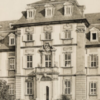 Das Bruchsaler Schloss - Kammerflügel [2] Südseite 1721-1726 (Blatt 15 der Mappe "Fritz Hirsch: Das Bruchsaler Schloss aus Anlass der Renovation (1900-1909)", erschienen: Heidelberg, Carl Winter's Universitätsbuchhandlung, 1910; Mappe aus dem Bestand des Städtischen Museums Bruchsal; Reproduktion durch Dr. Manfred Schneider, mit freundlicher Genehmigung des Museums)